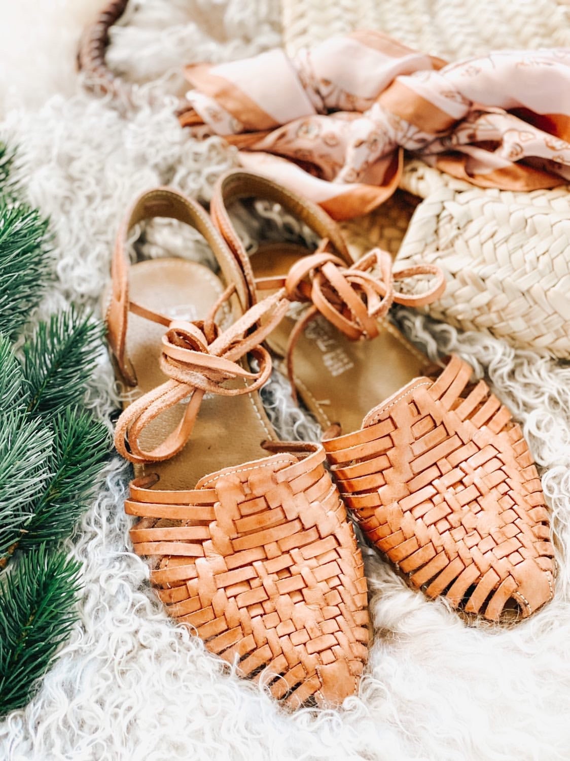 Lace-Up Leather Huaraches: Mexican Artisanal Sandals