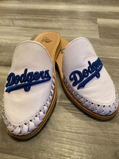 Dodgers Huaraches Mules: Handmade Leather Mexican Sandals