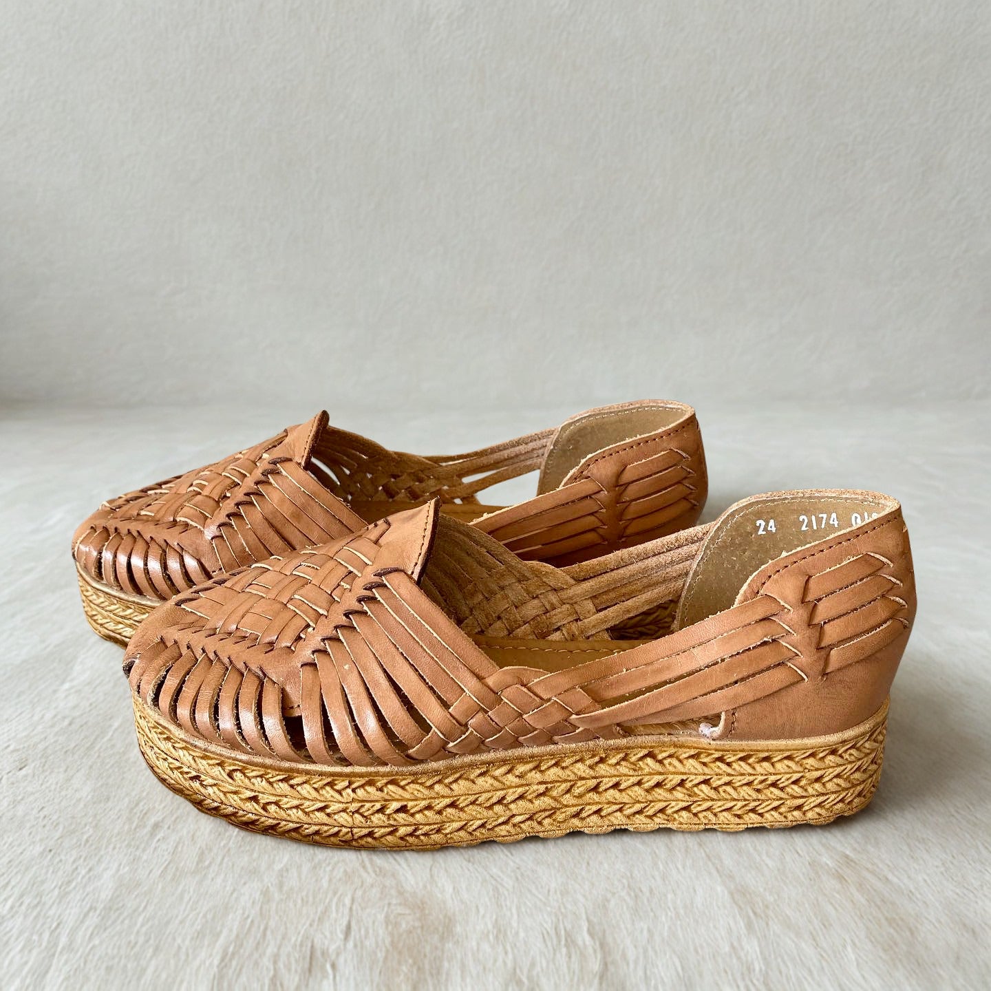 Tan Leather Huarache Espadrilles: Mexican Artisanal Sandals