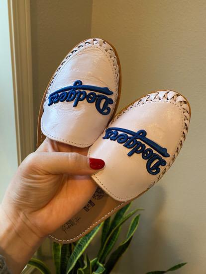 Dodgers Huaraches Mules: Handmade Leather Mexican Sandals