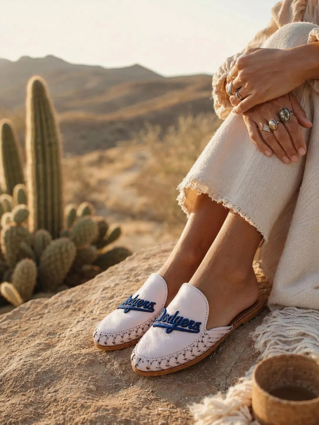 Dodgers Huaraches Mules: Handmade Leather Mexican Sandals