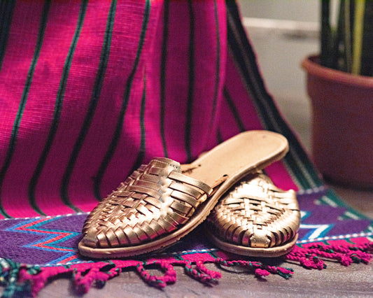 Rose Gold Huaraches: Vegan Leather Mexican Sandals