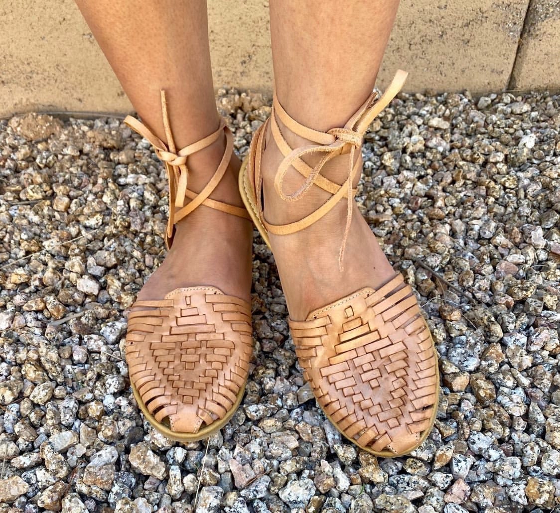 Lace-Up Leather Huaraches: Mexican Artisanal Sandals
