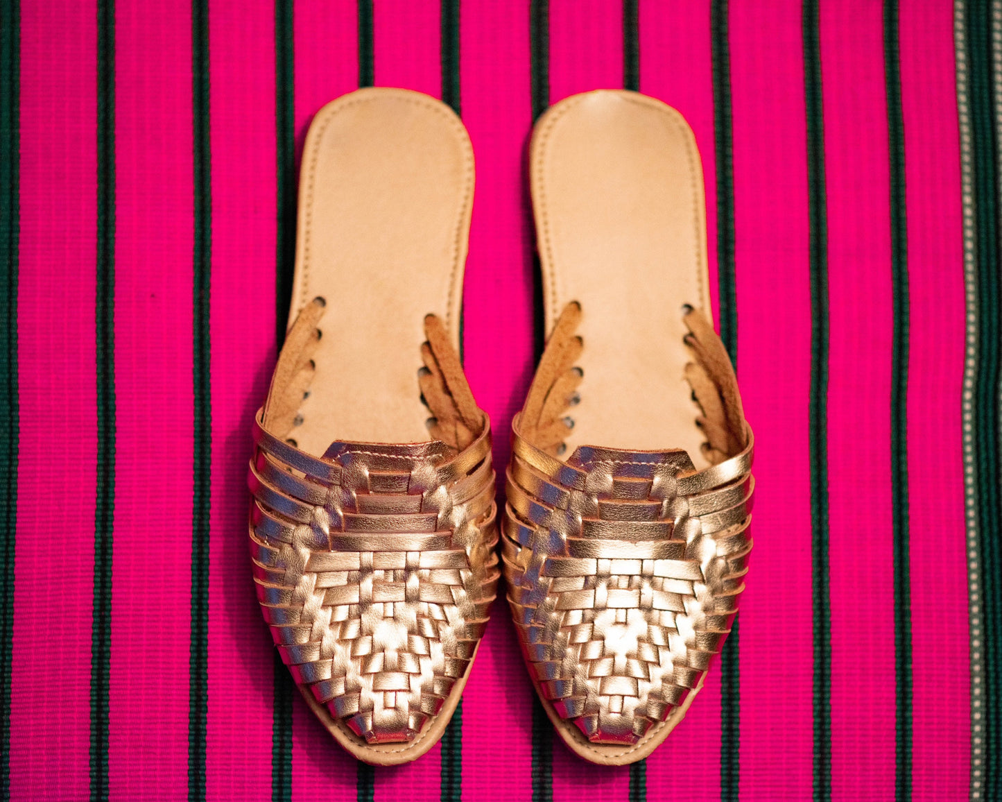 Rose Gold Huaraches: Vegan Leather Mexican Sandals