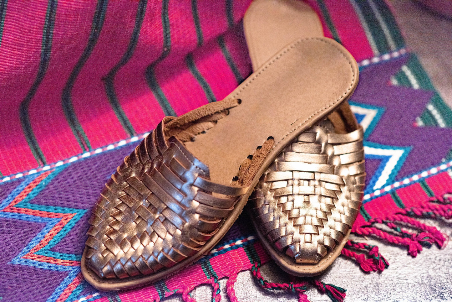 Rose Gold Huaraches: Vegan Leather Mexican Sandals